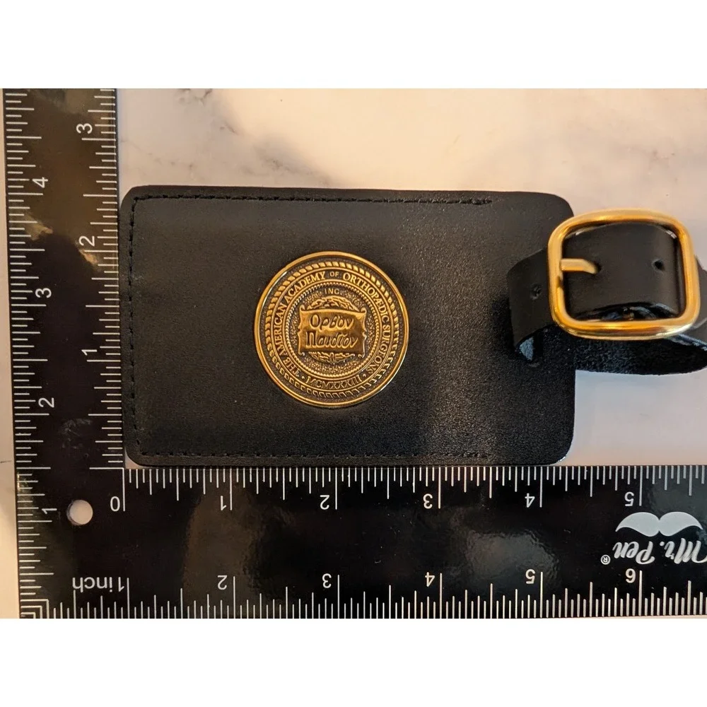 AAOS American Academy of Orthopaedic Surgeons Black Luggage Tag Gold Seal